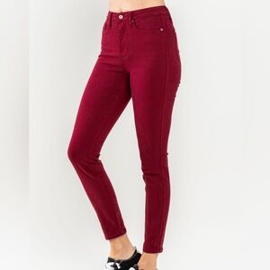 Judy Blue Burgundy Skinny Jeans